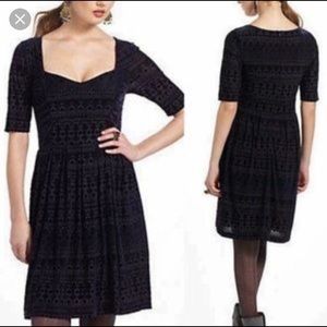 Anthropologie Meadow Rue Velvet Print Dress